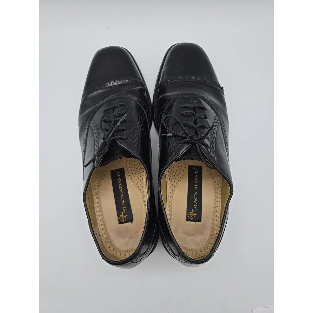 Stacy Adams Tinsley Black Mens 10.5 M Wing Tip Oxford Dress Shoes 23574